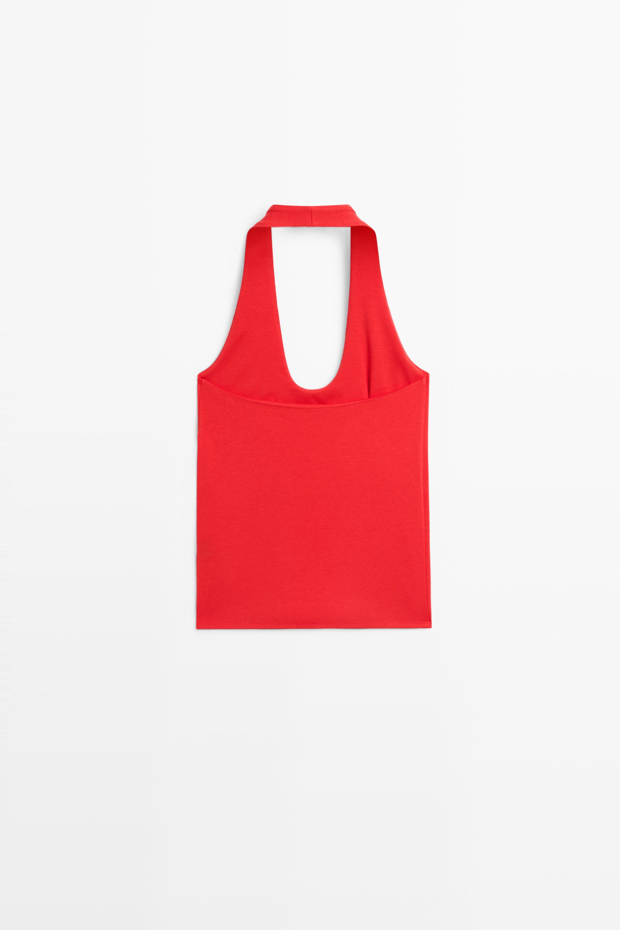 Cotton modal blend halter top